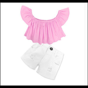 Girls Denim 2 peace Shorts Set/ SOLD OUT